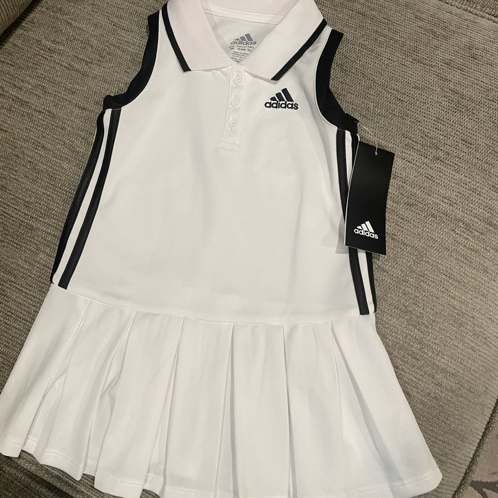 White and Navy Adidas Dress